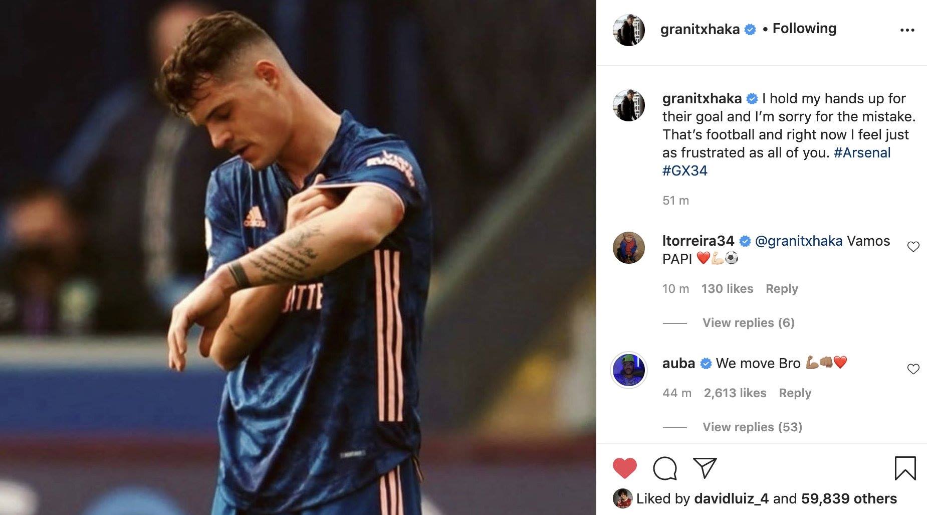 Mắc sai lầm, Xhaka gửi lời xin lỗi muộn màng: 'Tôi cảm thấy rất buồn'